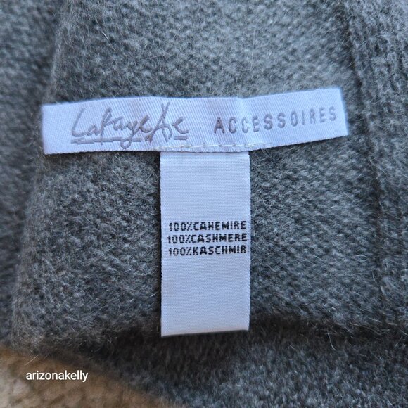 NWOT Cashmere Knit Scarf Grey Lafayette - Picture 5 of 10
